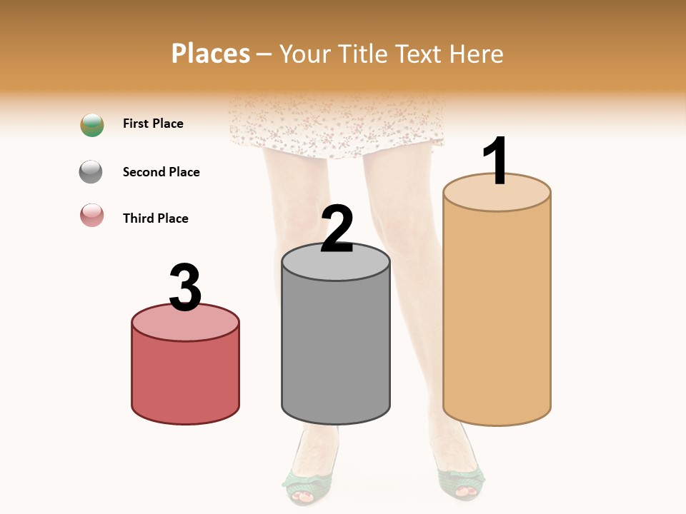 A Woman In A Dress Is Holding A Cell Phone PowerPoint Template