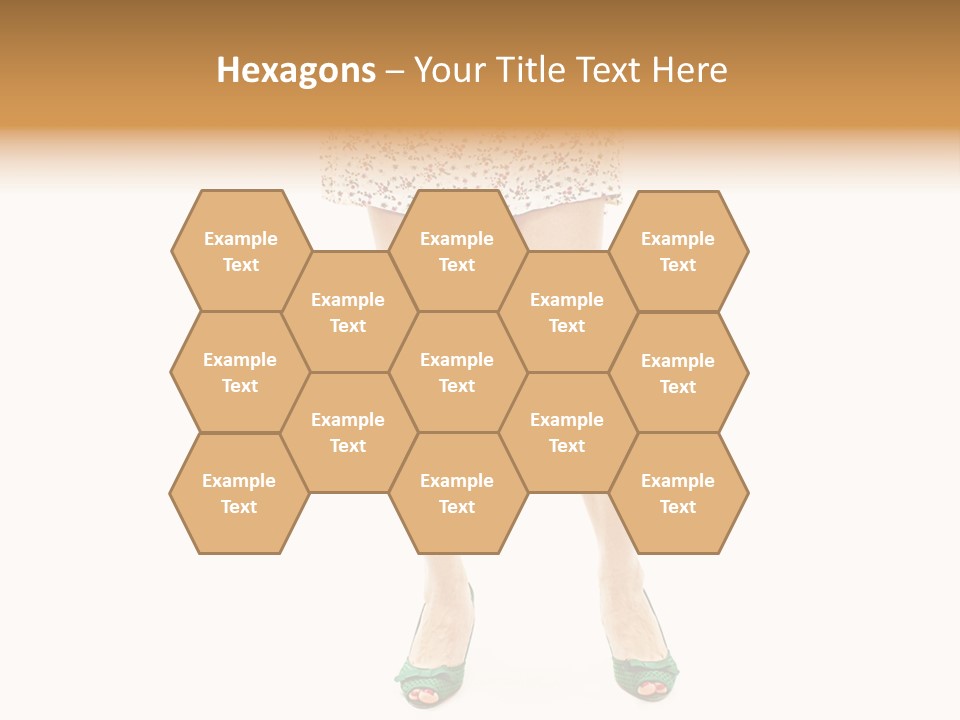 A Woman In A Dress Is Holding A Cell Phone PowerPoint Template