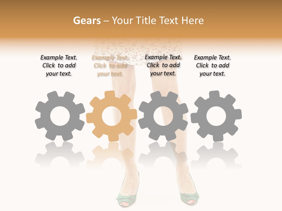 A Woman In A Dress Is Holding A Cell Phone PowerPoint Template