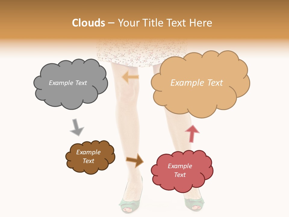 A Woman In A Dress Is Holding A Cell Phone PowerPoint Template