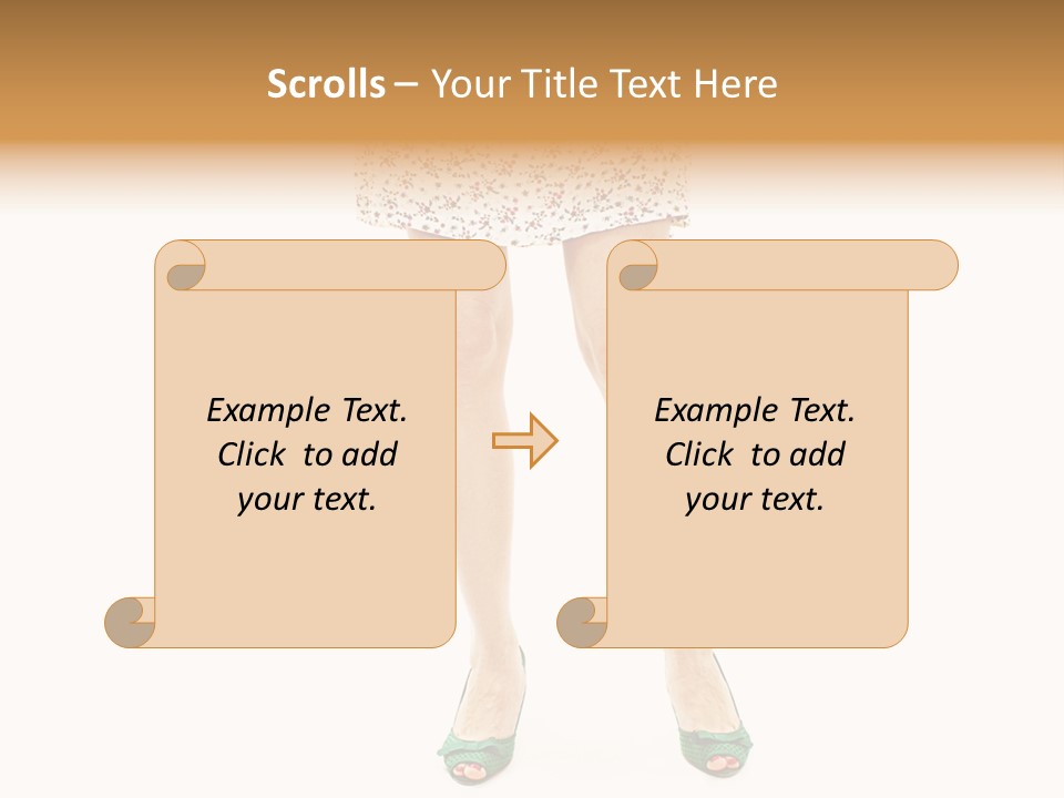 A Woman In A Dress Is Holding A Cell Phone PowerPoint Template