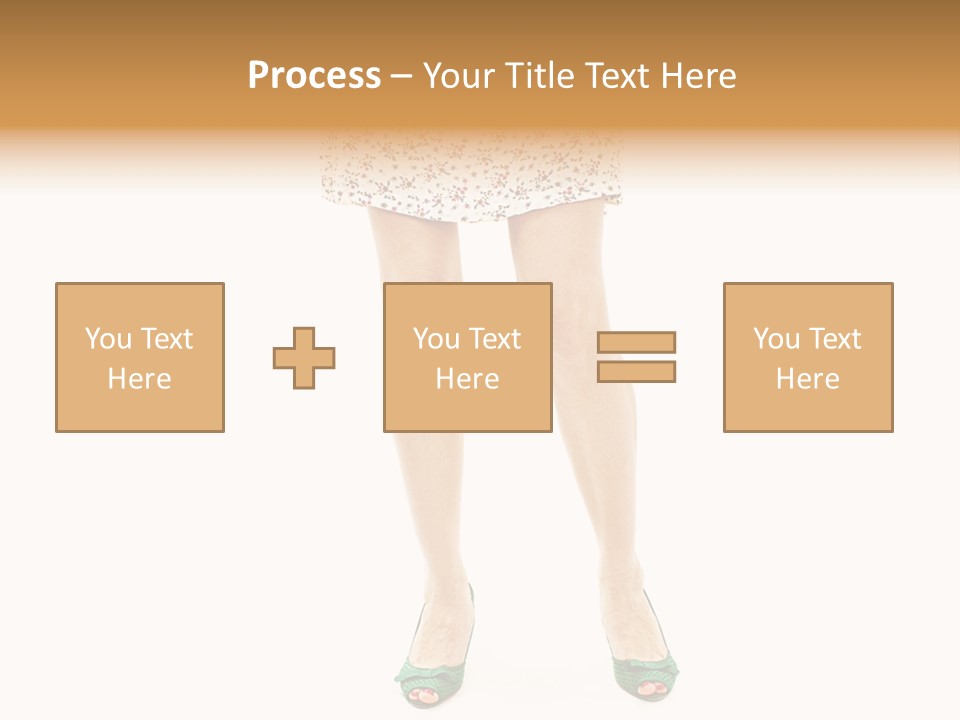 A Woman In A Dress Is Holding A Cell Phone PowerPoint Template