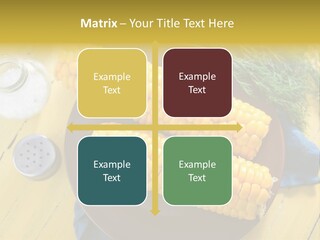 Corn On The Cob On A Plate With Salt And Pepper PowerPoint Template