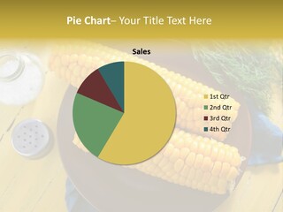 Corn On The Cob On A Plate With Salt And Pepper PowerPoint Template