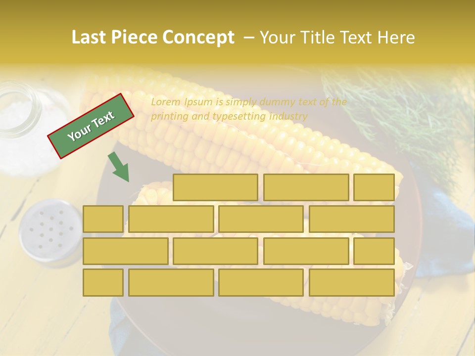 Corn On The Cob On A Plate With Salt And Pepper PowerPoint Template