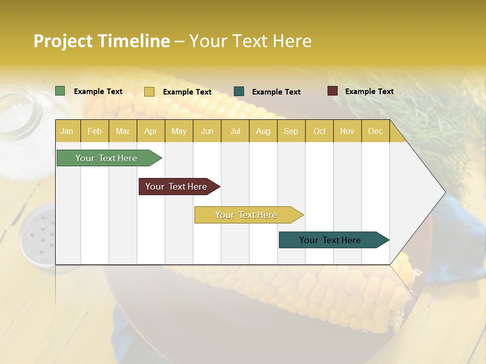 Corn On The Cob On A Plate With Salt And Pepper PowerPoint Template