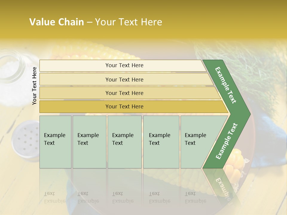 Corn On The Cob On A Plate With Salt And Pepper PowerPoint Template