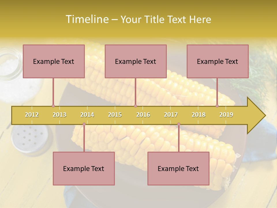 Corn On The Cob On A Plate With Salt And Pepper PowerPoint Template