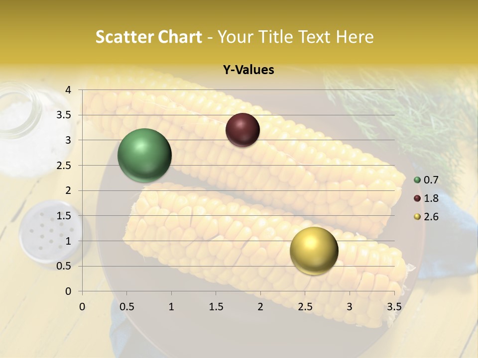 Corn On The Cob On A Plate With Salt And Pepper PowerPoint Template