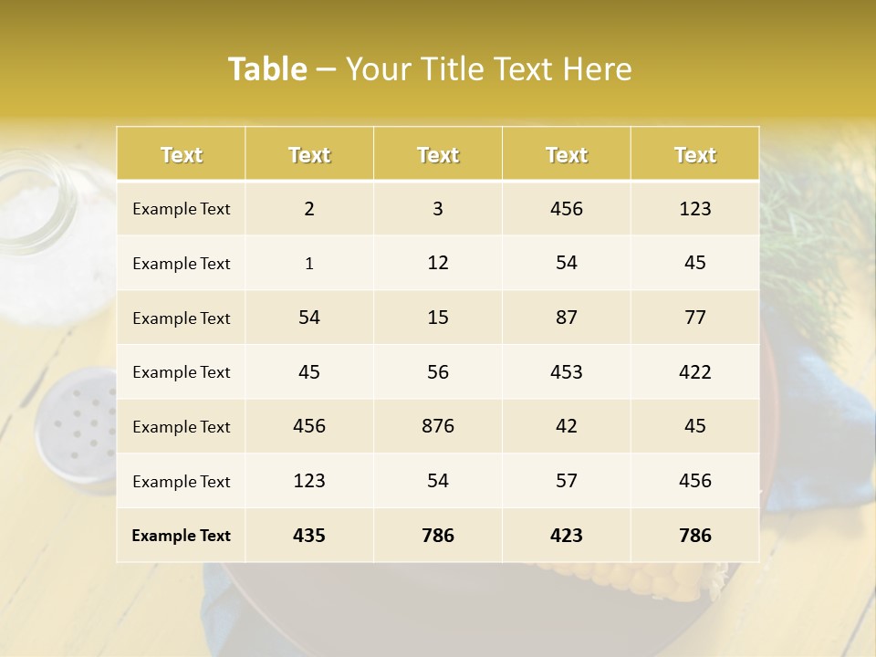 Corn On The Cob On A Plate With Salt And Pepper PowerPoint Template