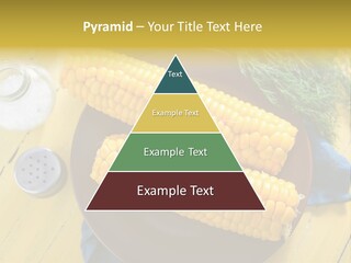 Corn On The Cob On A Plate With Salt And Pepper PowerPoint Template
