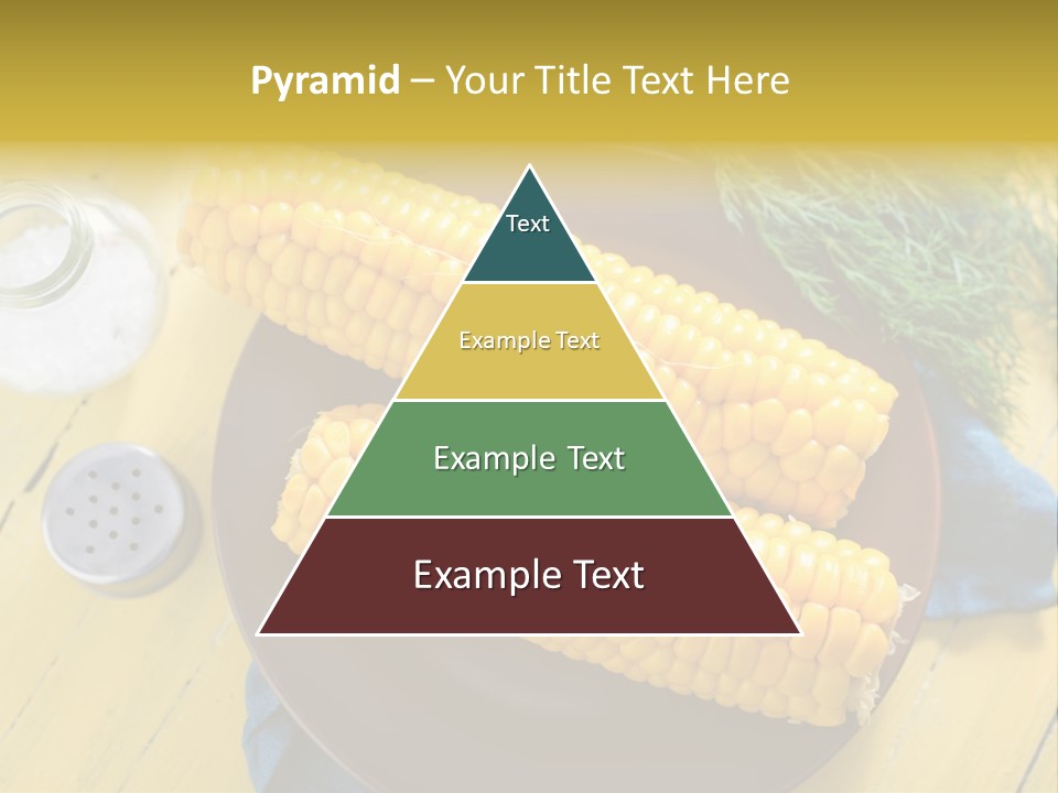 Corn On The Cob On A Plate With Salt And Pepper PowerPoint Template