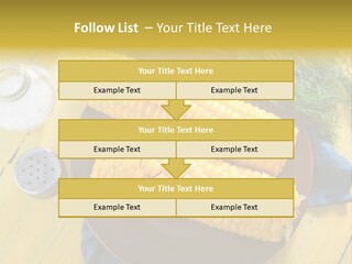 Corn On The Cob On A Plate With Salt And Pepper PowerPoint Template