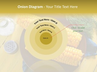 Corn On The Cob On A Plate With Salt And Pepper PowerPoint Template