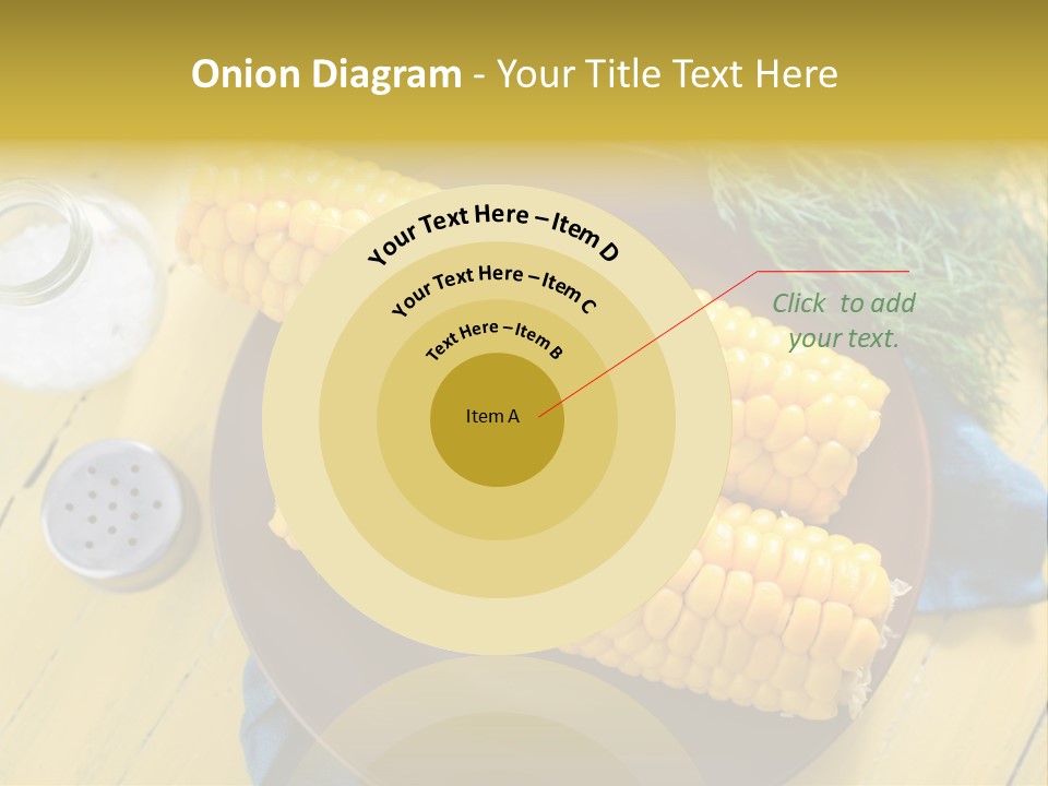 Corn On The Cob On A Plate With Salt And Pepper PowerPoint Template