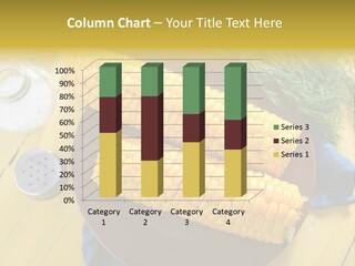 Corn On The Cob On A Plate With Salt And Pepper PowerPoint Template