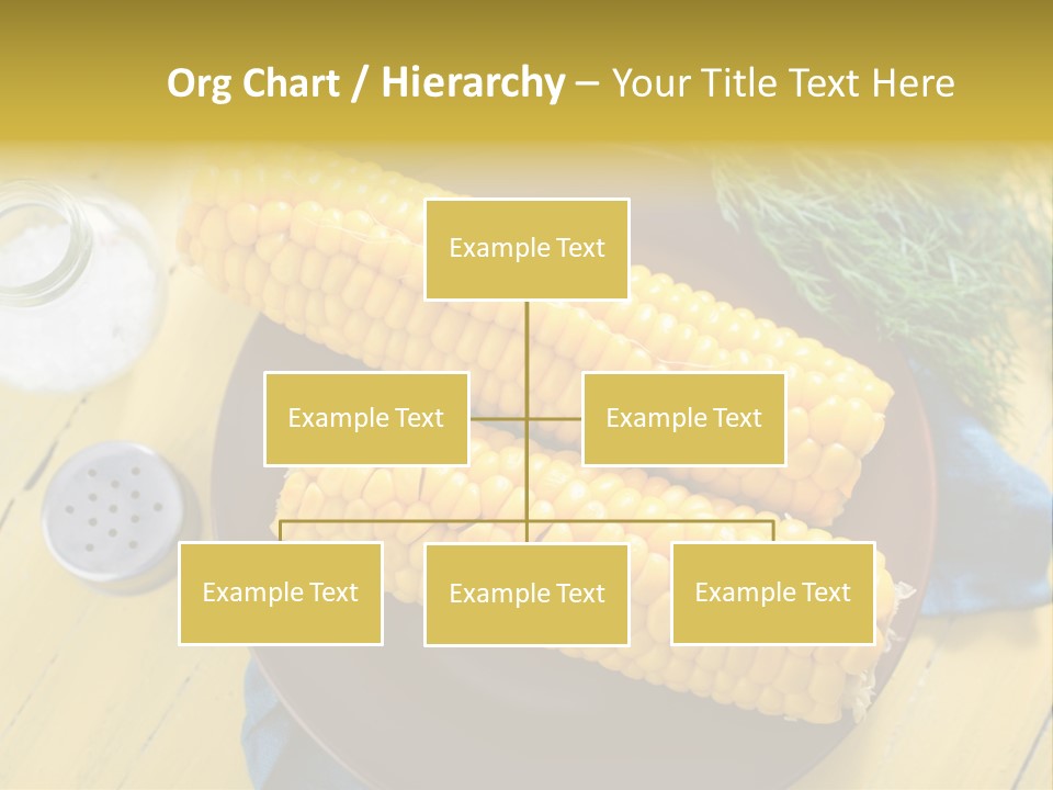 Corn On The Cob On A Plate With Salt And Pepper PowerPoint Template