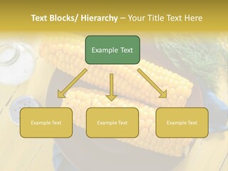 Corn On The Cob On A Plate With Salt And Pepper PowerPoint Template