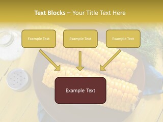 Corn On The Cob On A Plate With Salt And Pepper PowerPoint Template