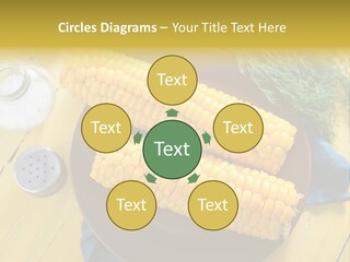 Corn On The Cob On A Plate With Salt And Pepper PowerPoint Template