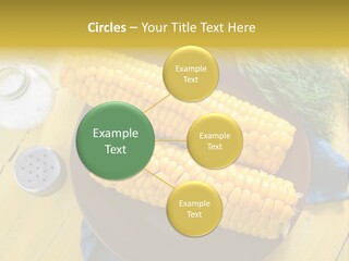 Corn On The Cob On A Plate With Salt And Pepper PowerPoint Template