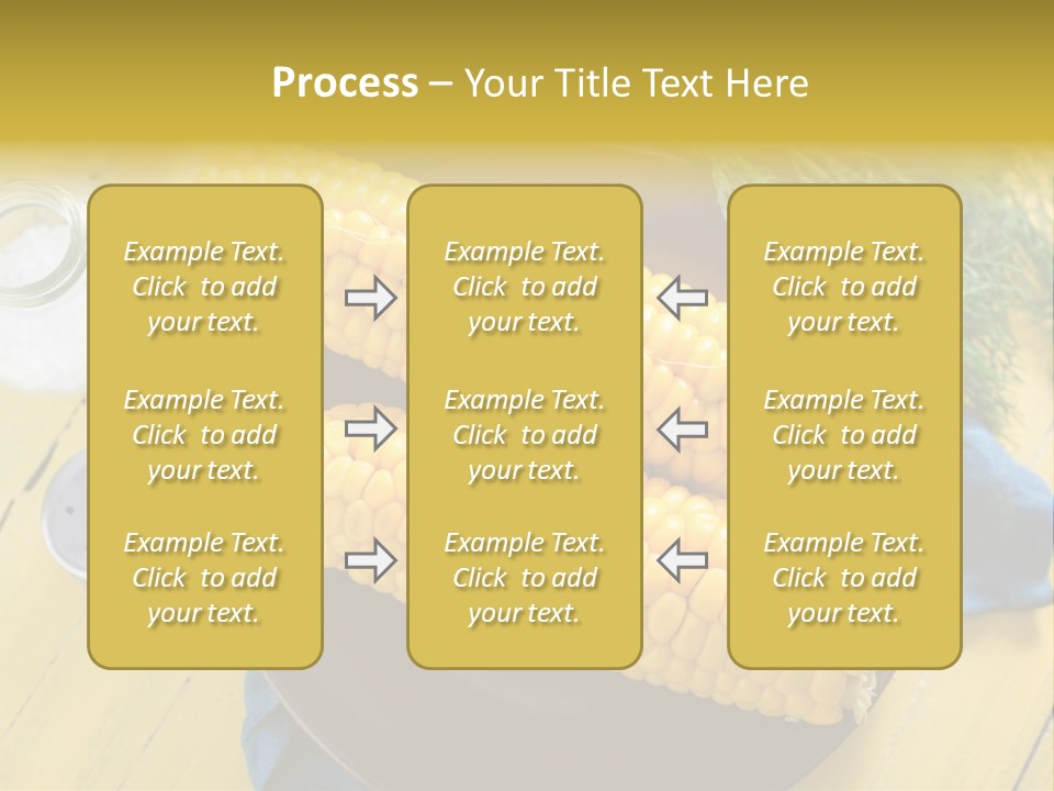 Corn On The Cob On A Plate With Salt And Pepper PowerPoint Template