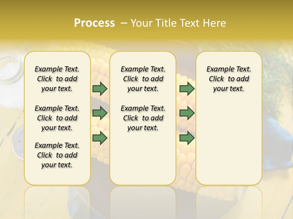 Corn On The Cob On A Plate With Salt And Pepper PowerPoint Template