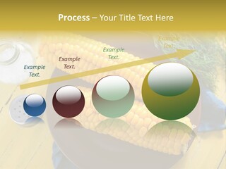 Corn On The Cob On A Plate With Salt And Pepper PowerPoint Template