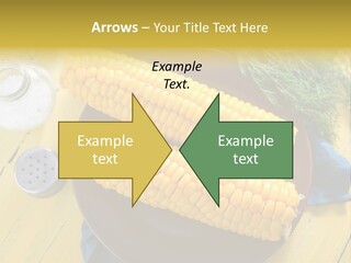 Corn On The Cob On A Plate With Salt And Pepper PowerPoint Template