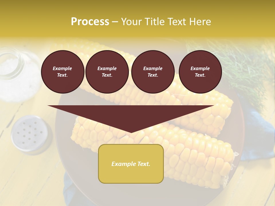 Corn On The Cob On A Plate With Salt And Pepper PowerPoint Template