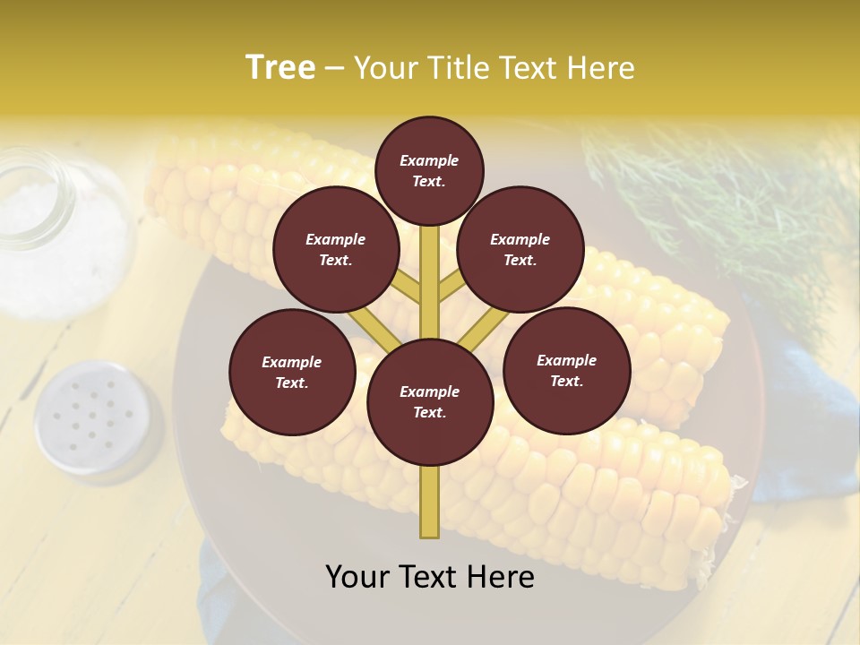 Corn On The Cob On A Plate With Salt And Pepper PowerPoint Template