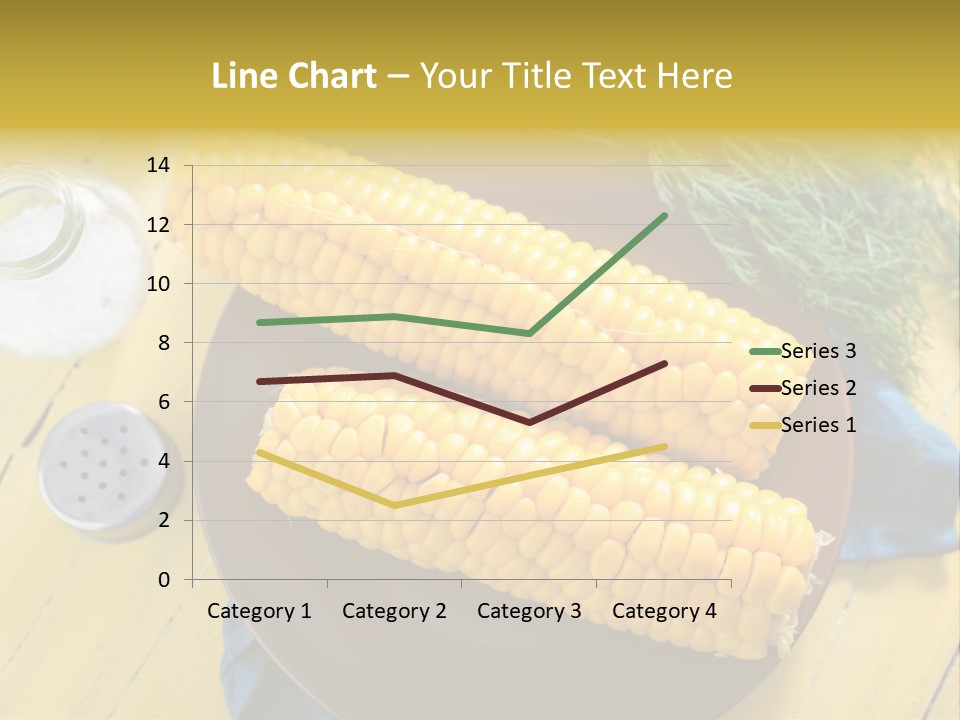 Corn On The Cob On A Plate With Salt And Pepper PowerPoint Template