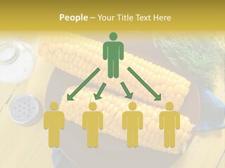 Corn On The Cob On A Plate With Salt And Pepper PowerPoint Template