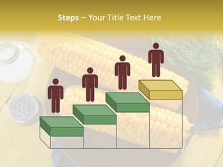 Corn On The Cob On A Plate With Salt And Pepper PowerPoint Template