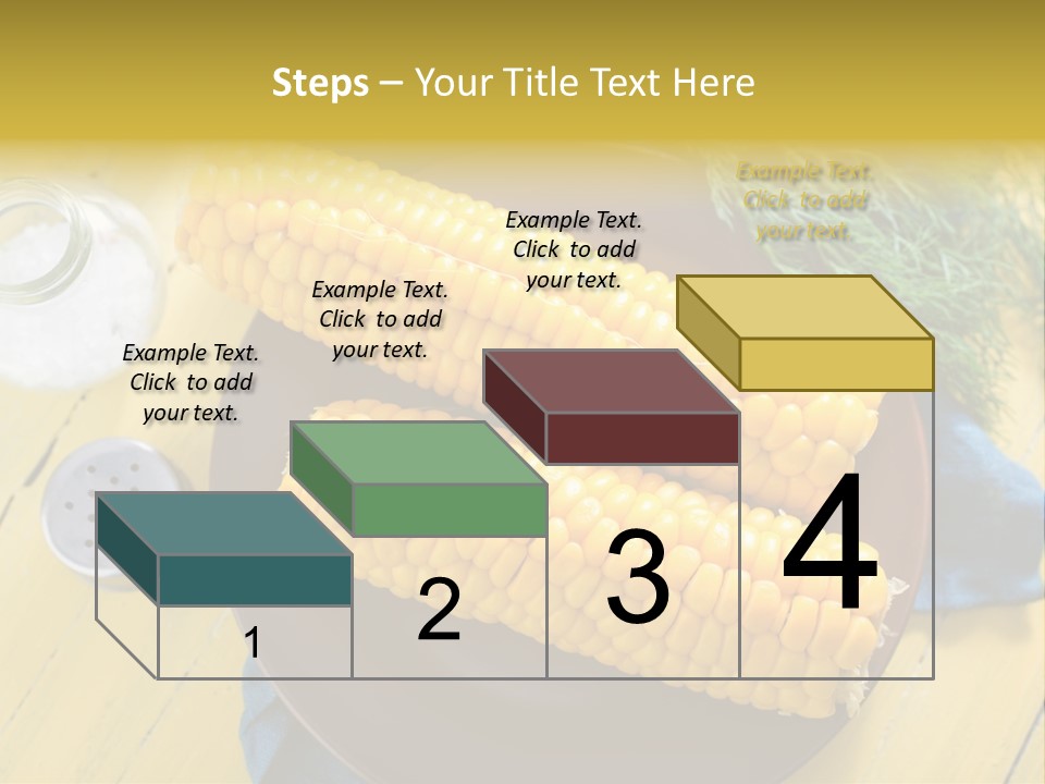 Corn On The Cob On A Plate With Salt And Pepper PowerPoint Template