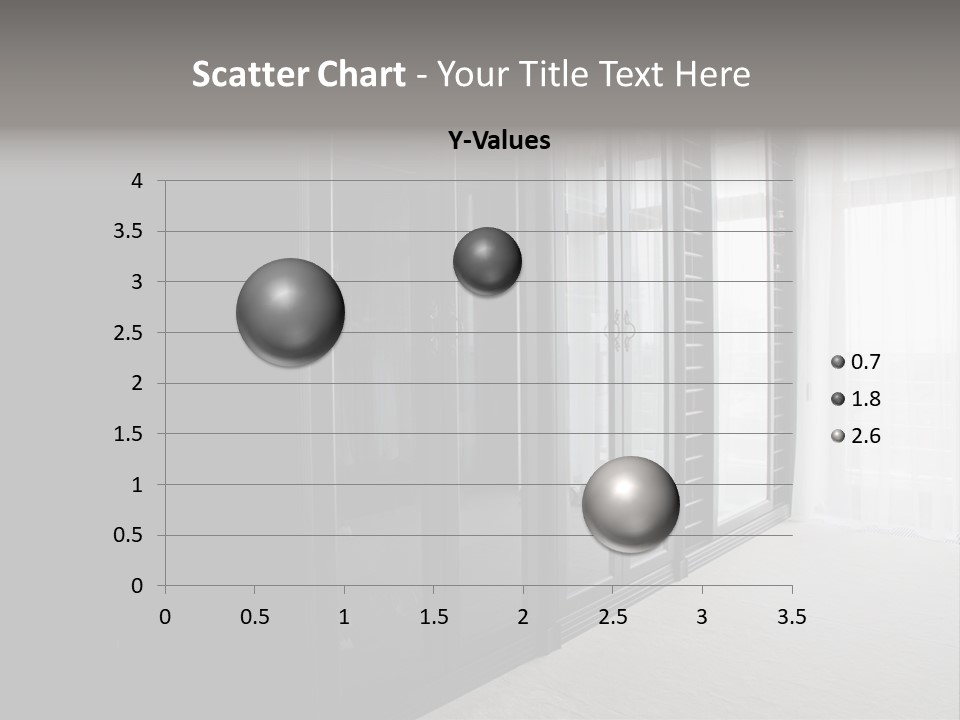 A Black And White Photo Of A Room With Glass Doors PowerPoint Template