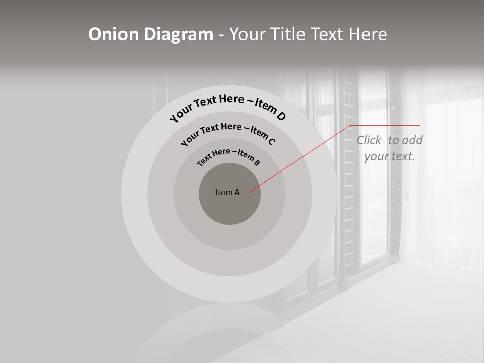 A Black And White Photo Of A Room With Glass Doors PowerPoint Template