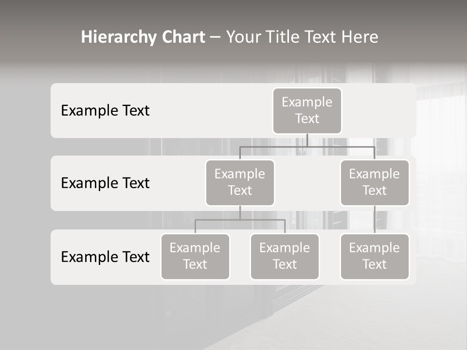 A Black And White Photo Of A Room With Glass Doors PowerPoint Template