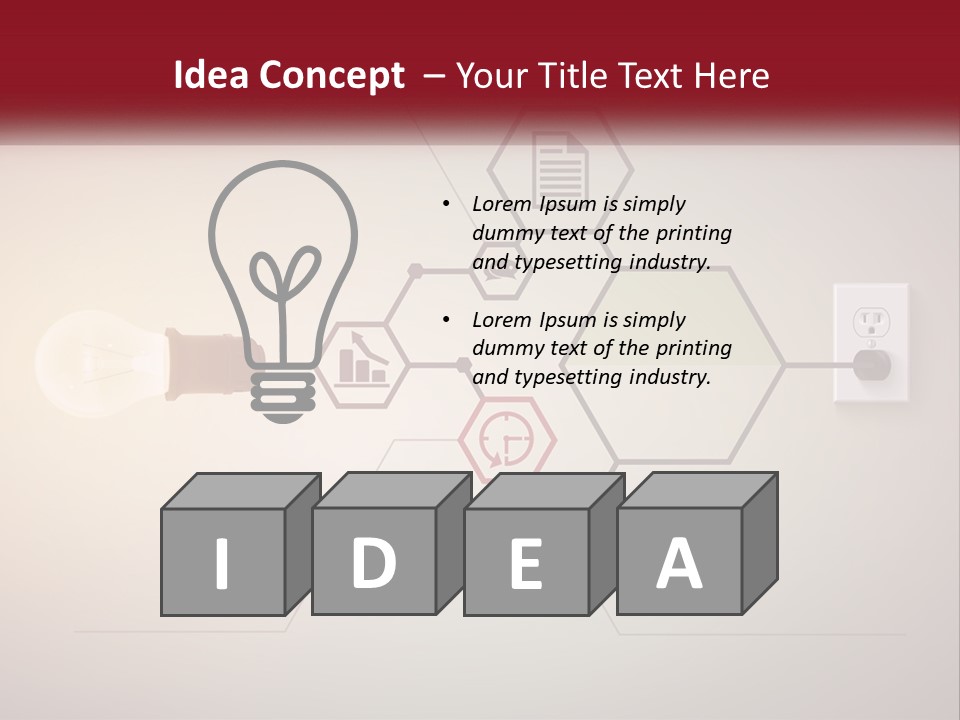 A Light Bulb Is Plugged Into A Power Outlet PowerPoint Template