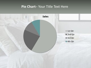 A Bed With A White Comforter And Pillows PowerPoint Template