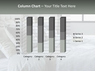 A Bed With A White Comforter And Pillows PowerPoint Template