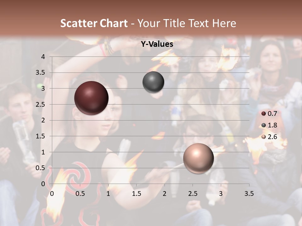 A Group Of People Sitting On Steps With Torches In Their Hands PowerPoint Template