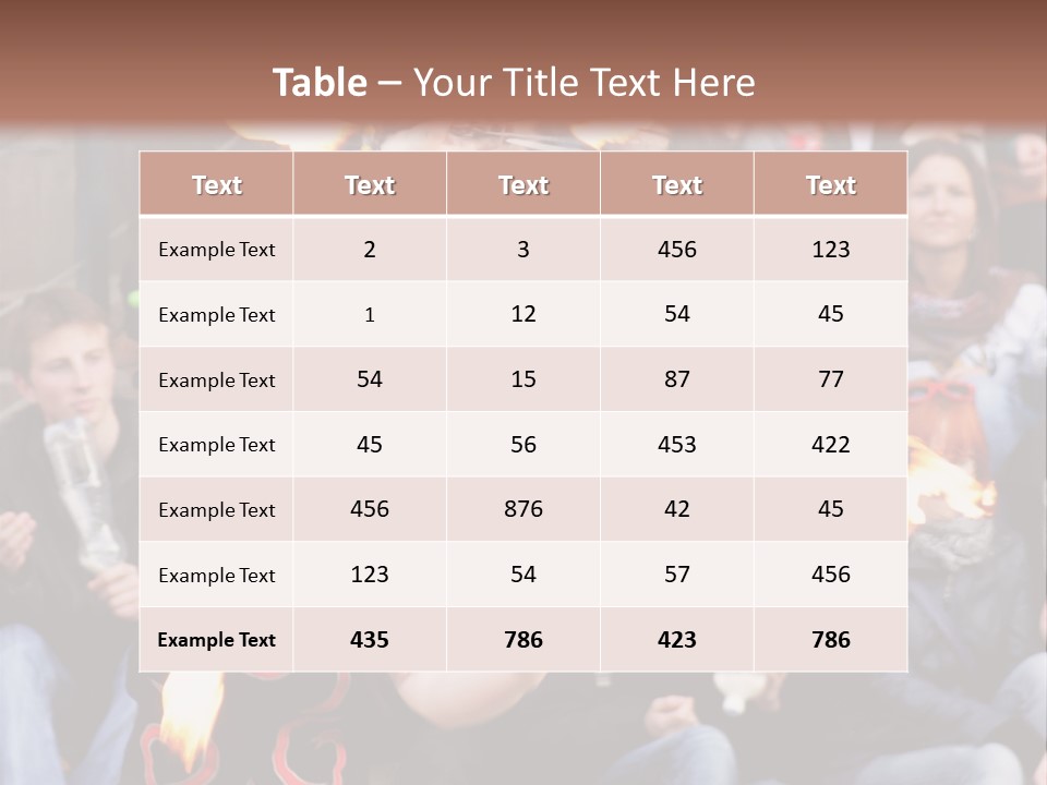 A Group Of People Sitting On Steps With Torches In Their Hands PowerPoint Template