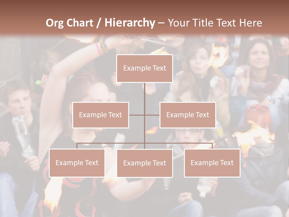 A Group Of People Sitting On Steps With Torches In Their Hands PowerPoint Template