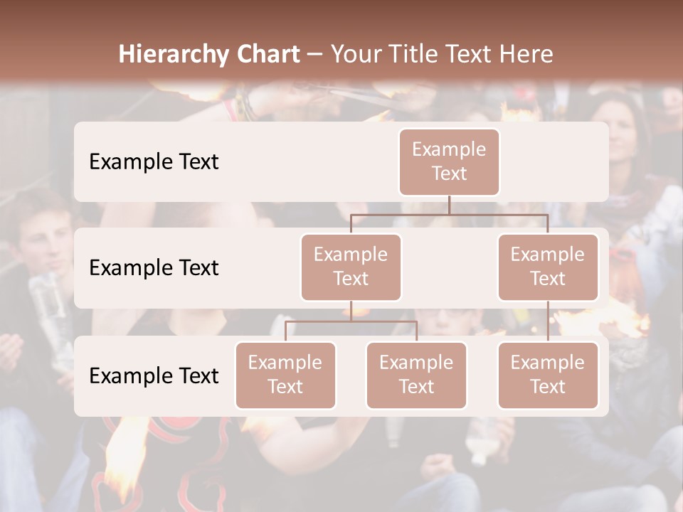 A Group Of People Sitting On Steps With Torches In Their Hands PowerPoint Template