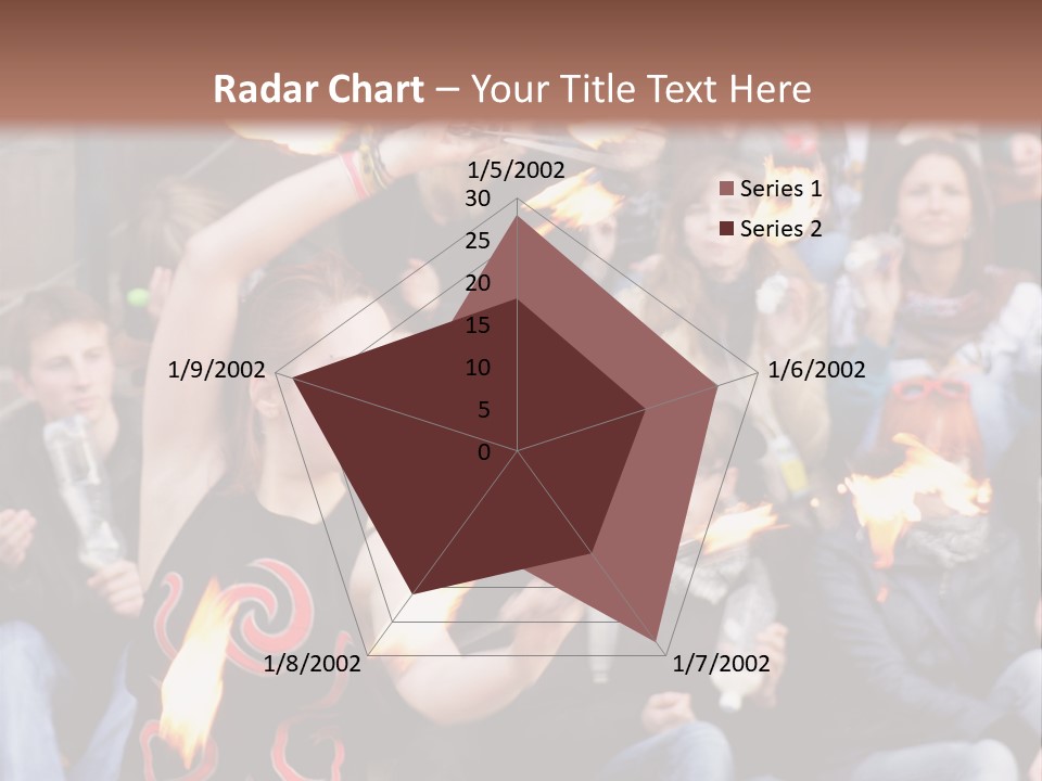 A Group Of People Sitting On Steps With Torches In Their Hands PowerPoint Template