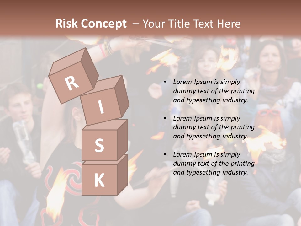 A Group Of People Sitting On Steps With Torches In Their Hands PowerPoint Template