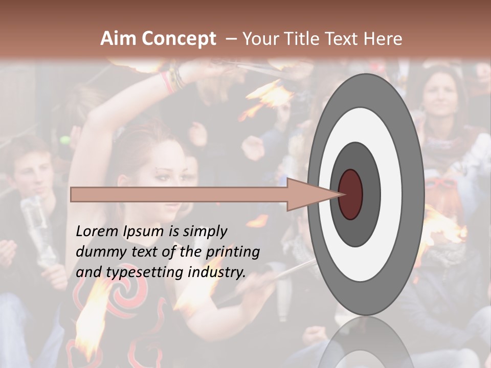 A Group Of People Sitting On Steps With Torches In Their Hands PowerPoint Template