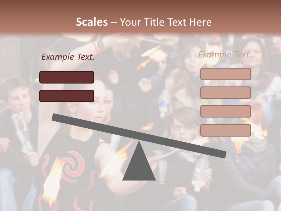 A Group Of People Sitting On Steps With Torches In Their Hands PowerPoint Template