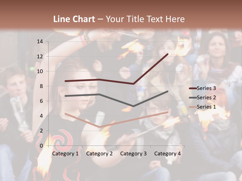 A Group Of People Sitting On Steps With Torches In Their Hands PowerPoint Template